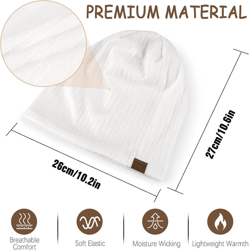 HAMUNI Slouchy Beanie for Men Women Soft Lightweight Running Beanie Hat Chemo Cap Skull Cap - Image 3